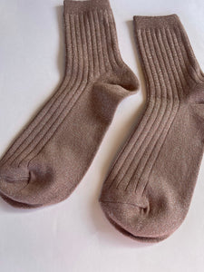 Chaussettes Her socks pailletées jute